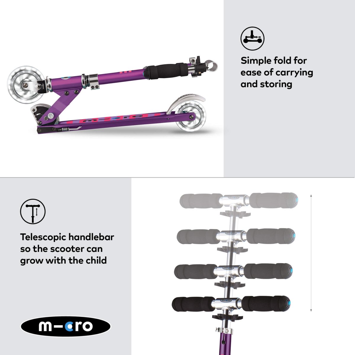 Micro Scooters Micro Sprite LED Scooter – Scooters for children, available at Learning Bugs UK