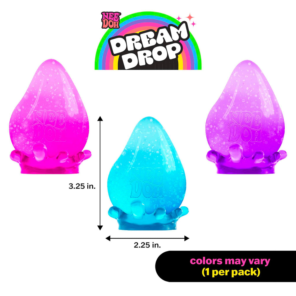 NeeDoh Dream Drop – Glitter Raindrop Fidget Toy (Colour Chosen at Random)