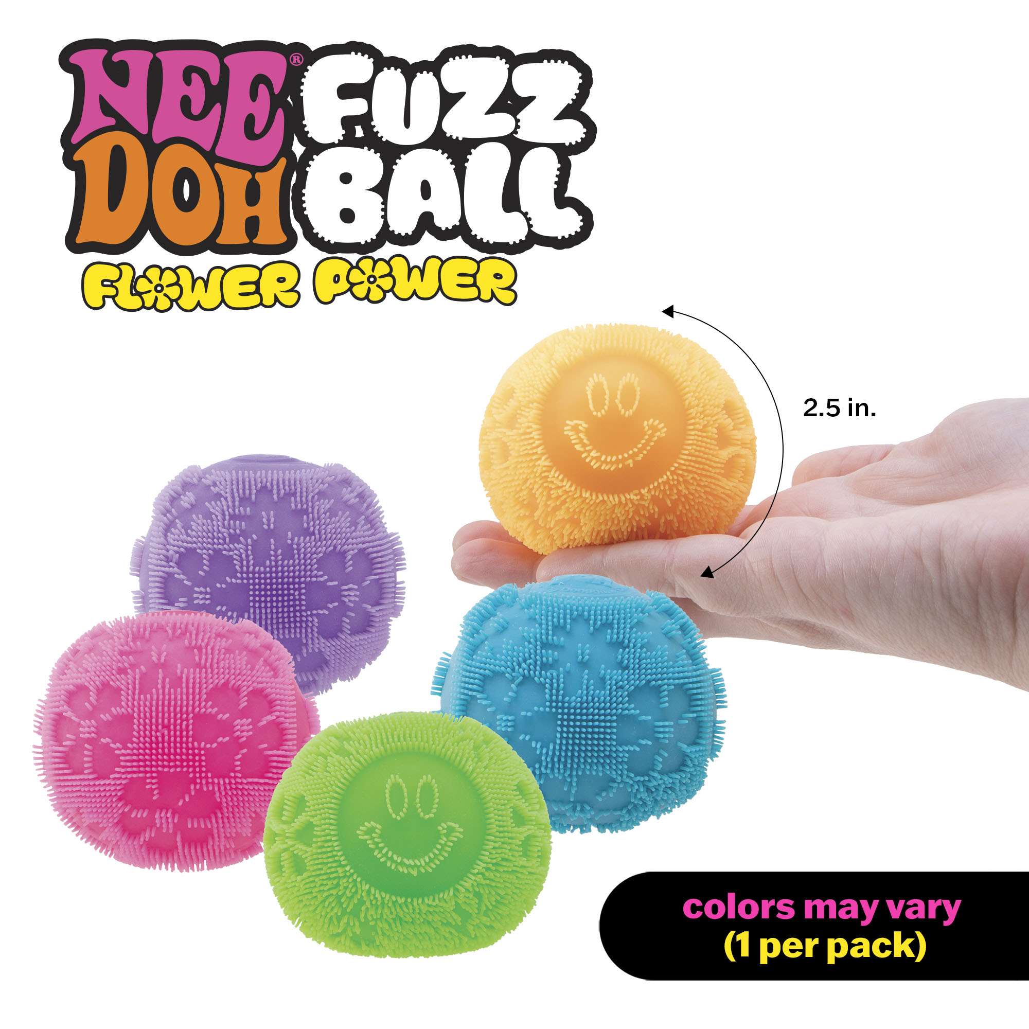 NeeDoh Fuzz Ball Flower Power – Soft & Fuzzy Sensory Toy