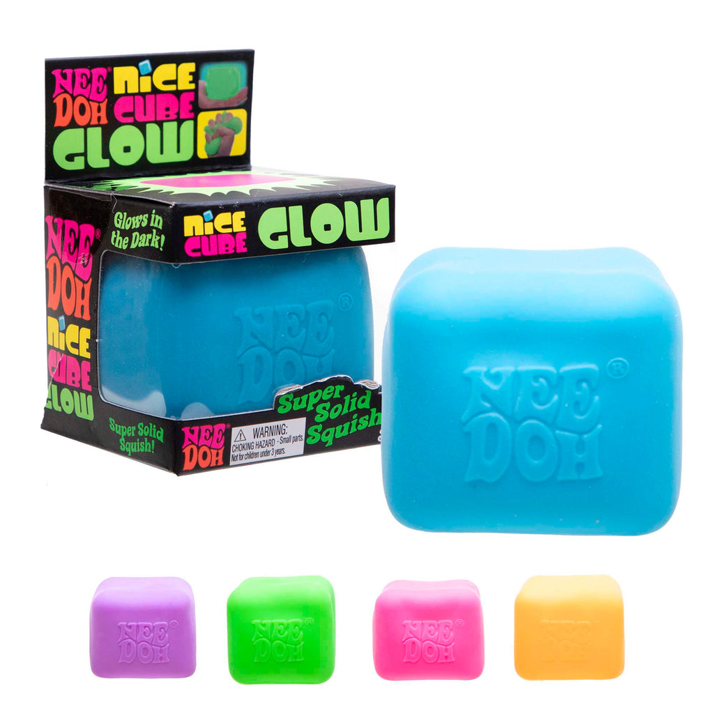 NeeDoh Nice Cube Glow – Glow in the Dark Squishy Fidget Toy