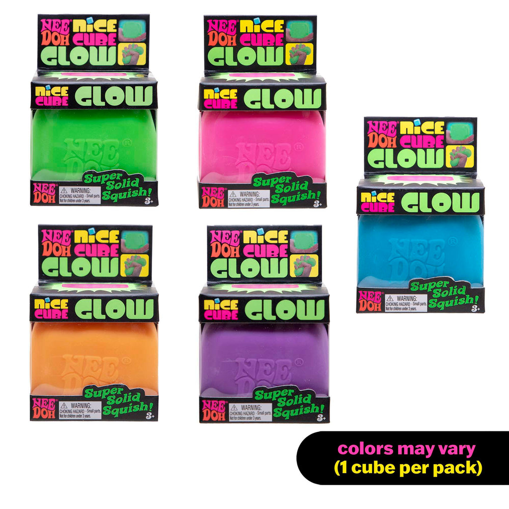 NeeDoh Nice Cube Glow – Glow in the Dark Squishy Fidget Toy