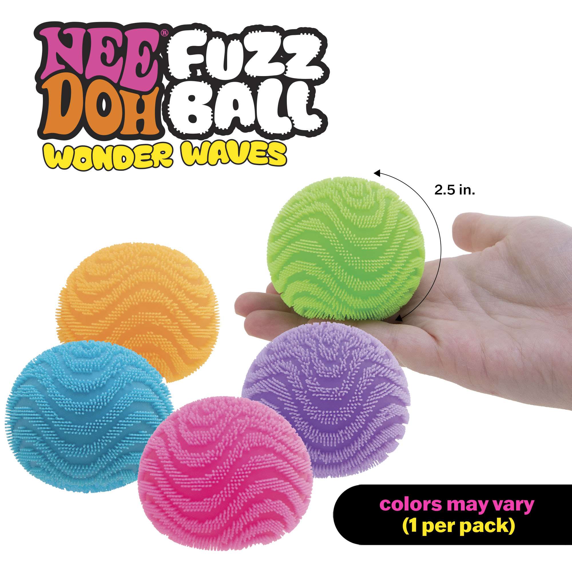 NeeDoh Fuzz Ball Wonder Waves – Sensory Squishy Fidget Toy for Kids