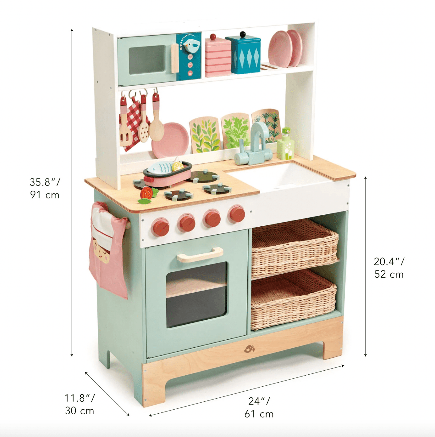 Buy Tender Leaf Kitchen Range | Wooden toy kitchen for kids by Learning Bugs UK