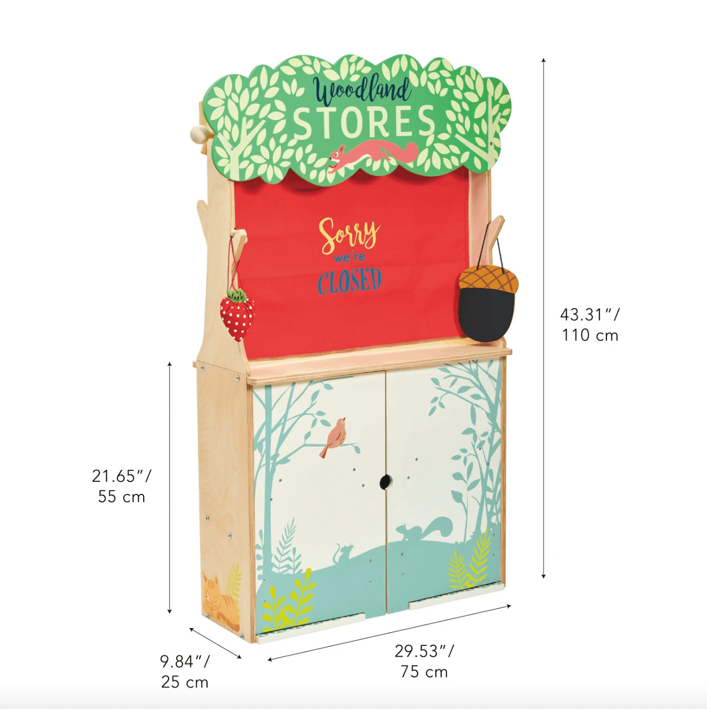 Buy Woodland Stores and Theatre | Wooden shop stall for kids by Learning Bugs UK