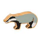 Wooden Grey Badger Figure – for children, available at Learning Bugs UK