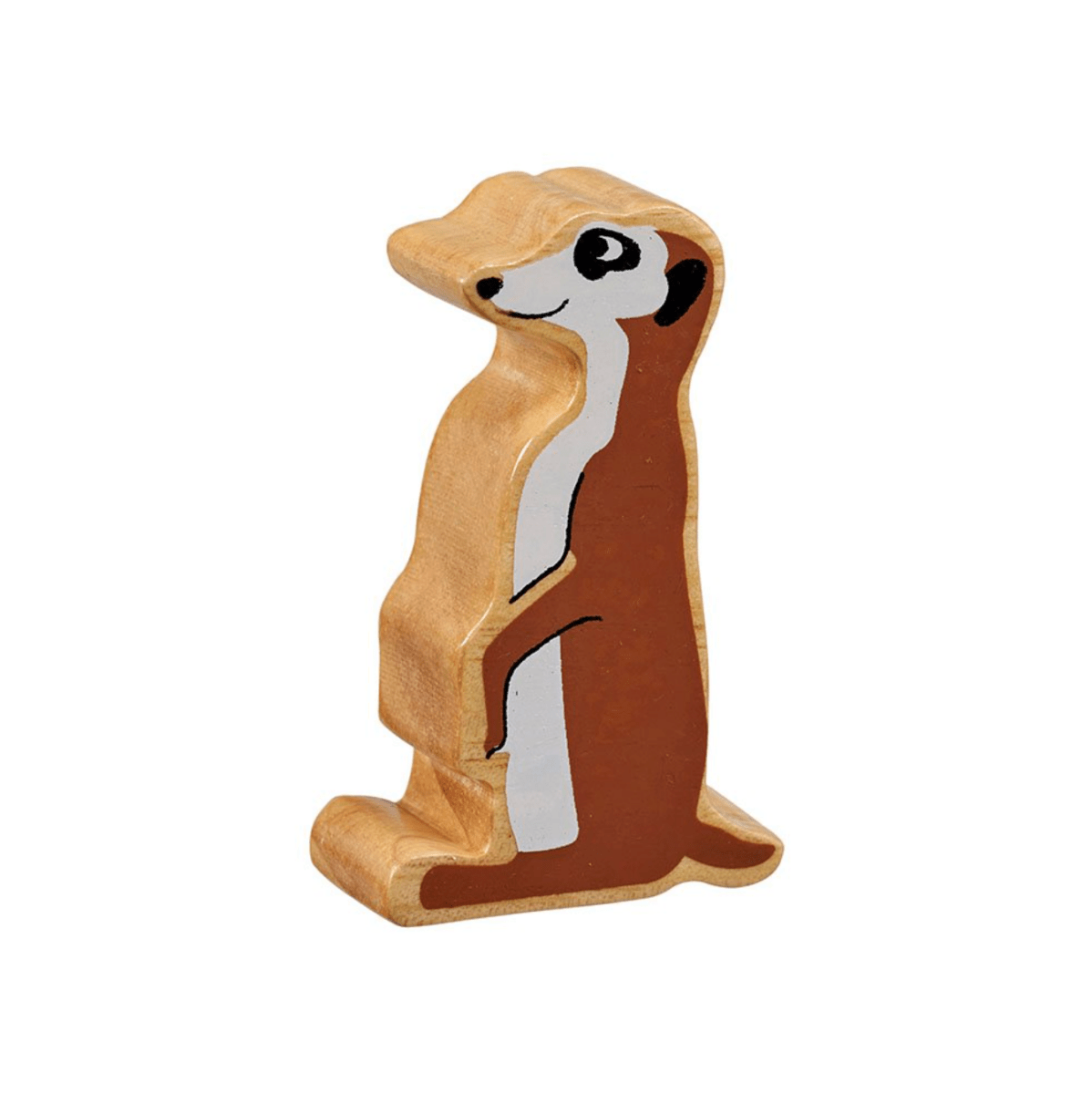 Wooden Brown Meerkat Figure – for children, available at Learning Bugs UK