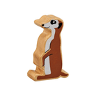 Wooden Brown Meerkat Figure – for children, available at Learning Bugs UK