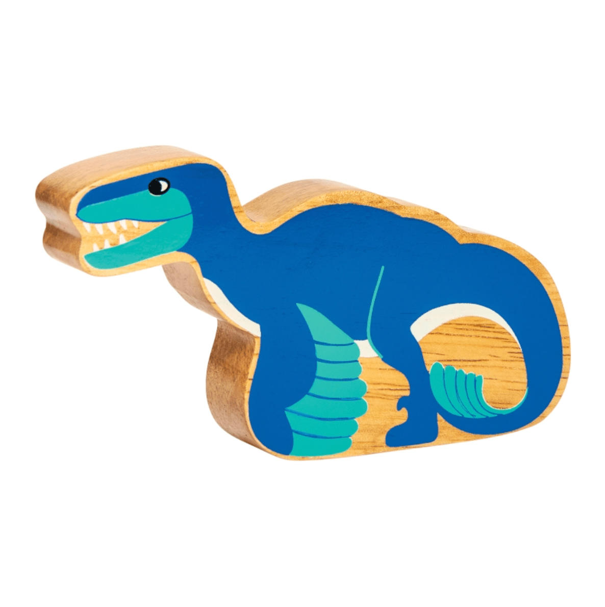 Wooden Utahraptor Figure – for children, available at Learning Bugs UK