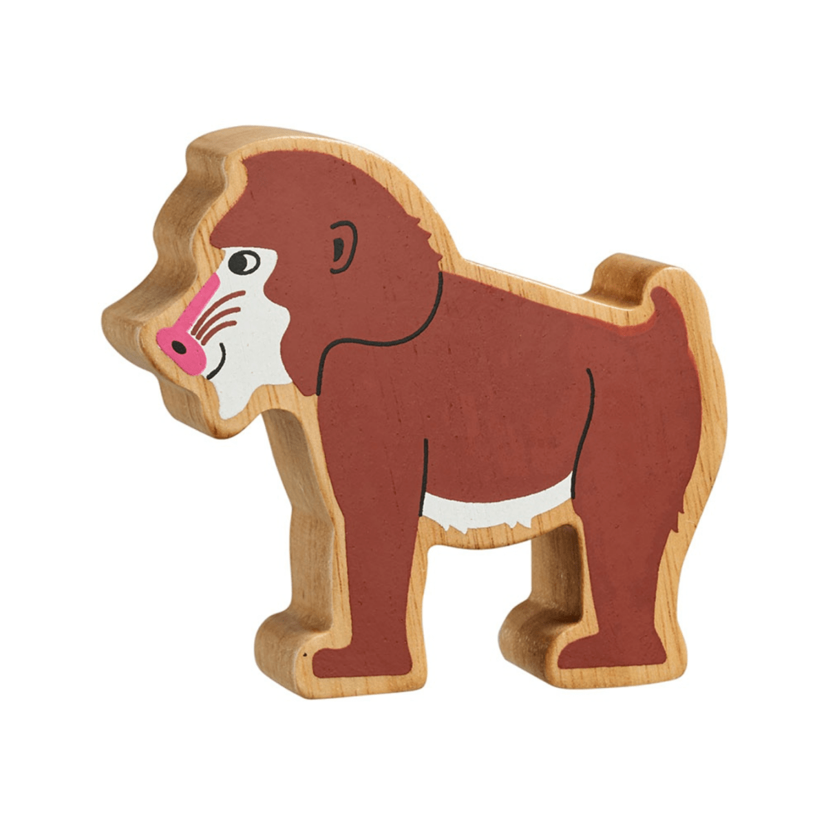 Wooden Baboon Figure – for children, available at Learning Bugs UK