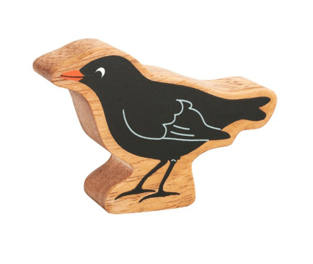 Wooden Black Bird Figure – for children, available at Learning Bugs UK