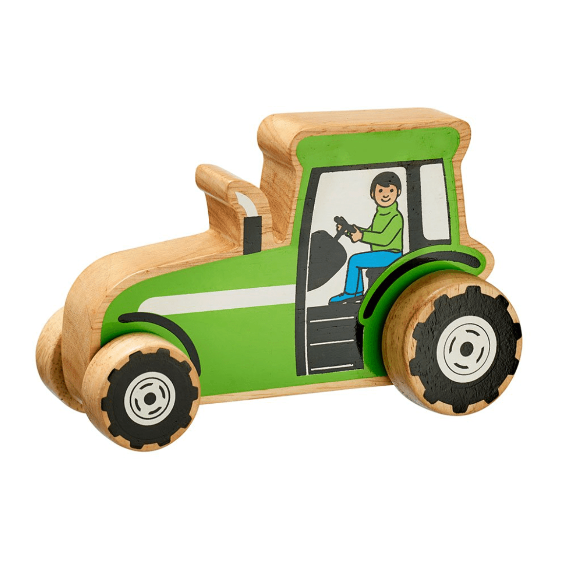 Wooden Tractor Push Along Toy – for children, available at Learning Bugs UK