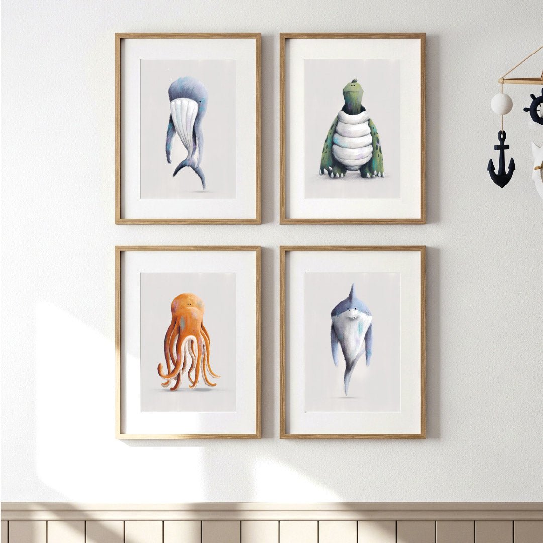 Under the Sea Nursery Prints Set of 4 – Print Sets for children, available at Learning Bugs UK