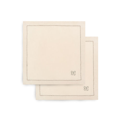 Avery Row Embroidered Linen Napkins, Set of 2 - Natural