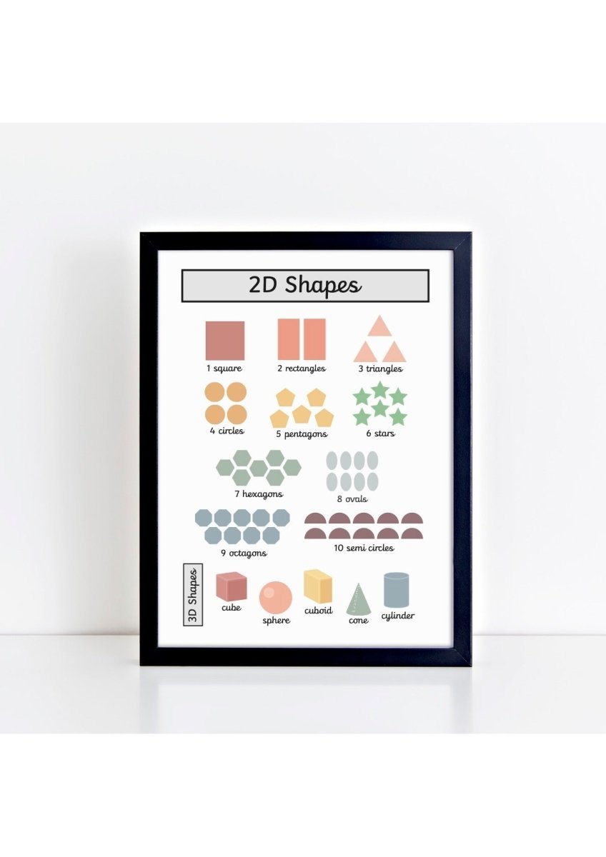 Shapes black Print - muted – Best Sellers for children, available at Learning Bugs UK