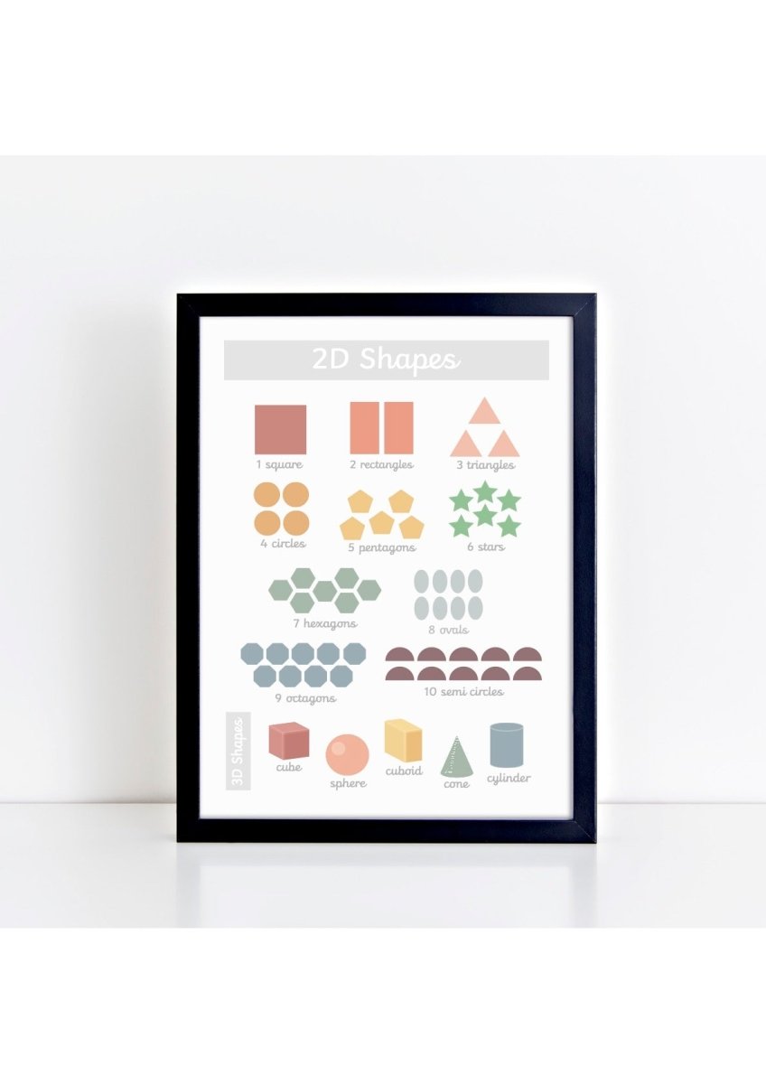 Shapes Print - muted – Best Sellers for children, available at Learning Bugs UK