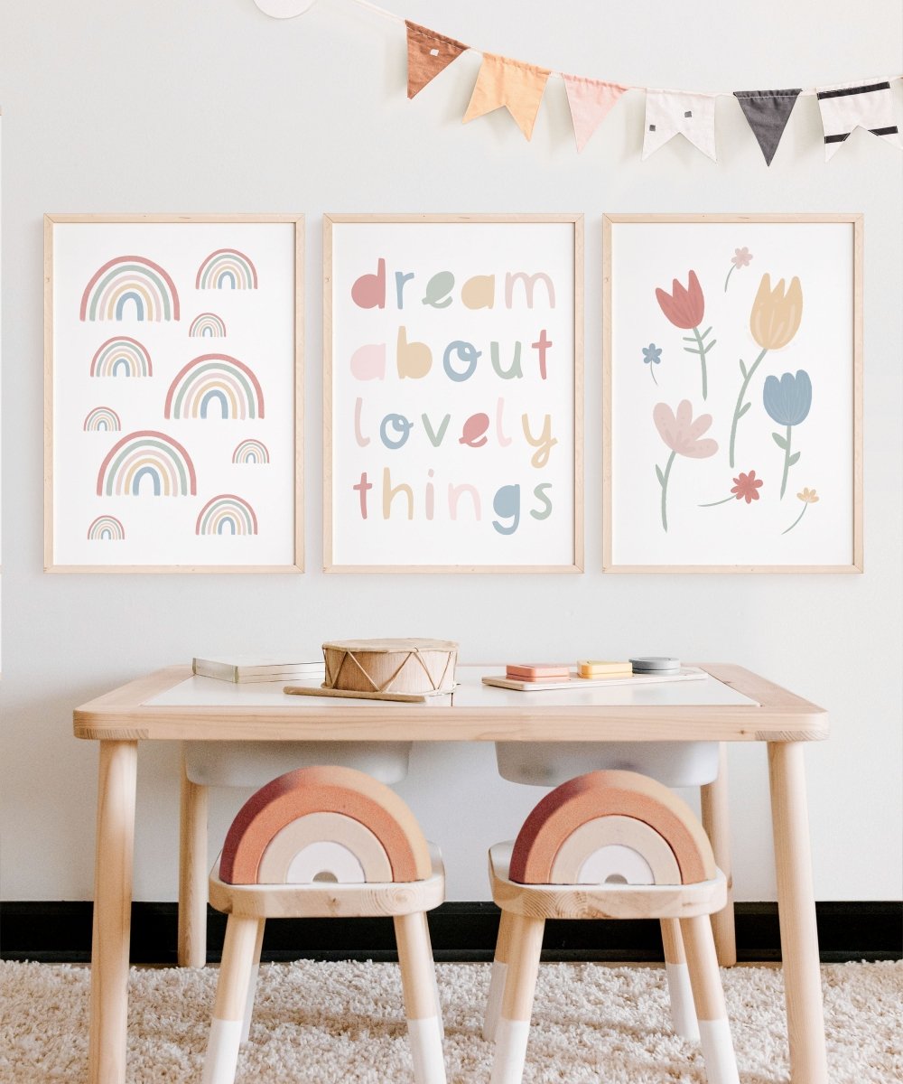 Spring Rainbows Print - portrait – for children, available at Learning Bugs UK