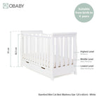 Obaby Stamford Mini Sleigh Cot Bed - White