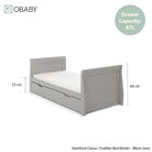 Obaby Stamford Classic Sleigh Cot Bed - Warm Grey
