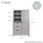Obaby Stamford Classic Sleigh 3 Piece Room Set - Warm Grey