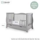 Obaby Stamford Luxe Sleigh Cot Bed - Warm Grey