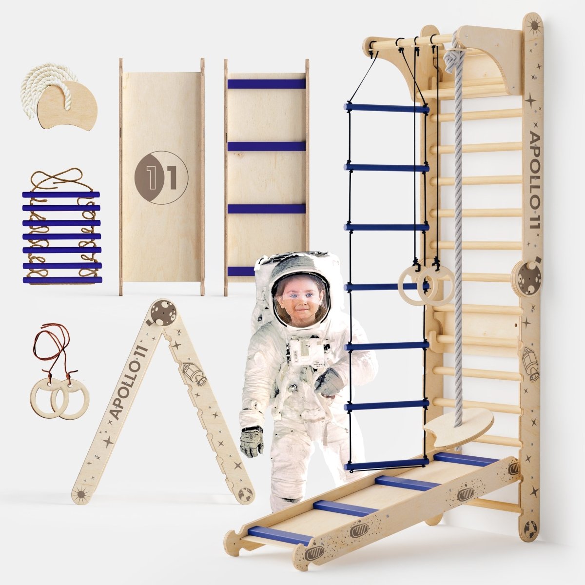 Goodevas Apollo Swedish Wall Indoor Climbing Set – Swedish wall for children, available at Learning Bugs UK