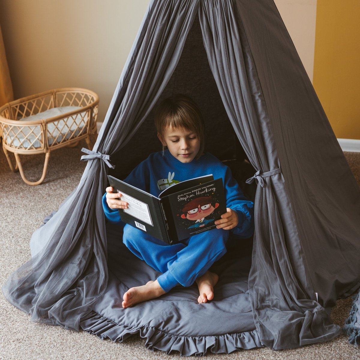 MINICAMP Fairy Kids Play Tent in Grey – Teepees for children, available at Learning Bugs UK