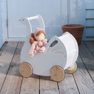 Buy Tender Leaf Sweet Swan Pram | Wooden baby doll pram for kids by Learning Bugs UK