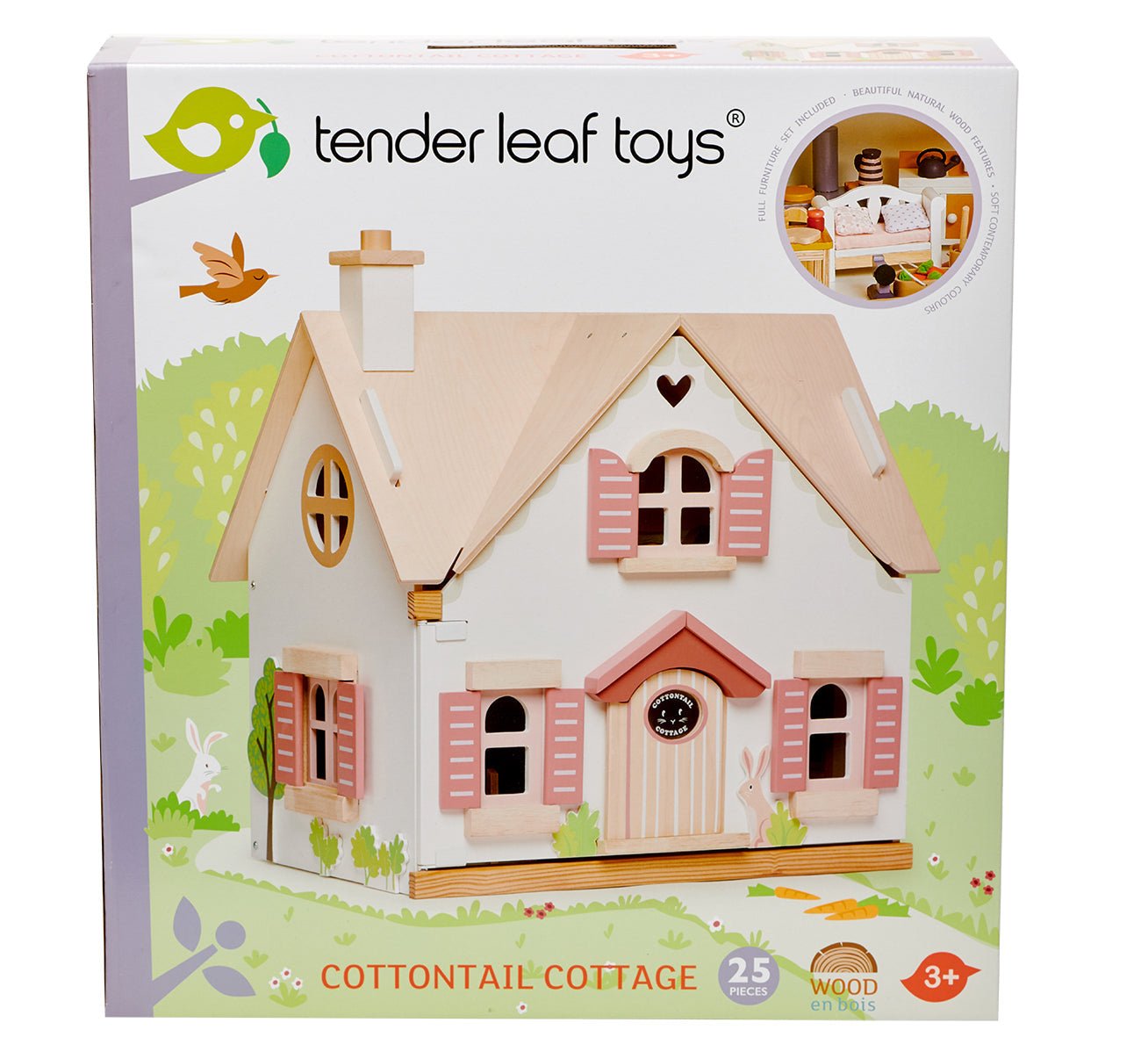 Buy Tender Leaf Cottontail Cottage | Wooden dolls house for kids by Learning Bugs UK