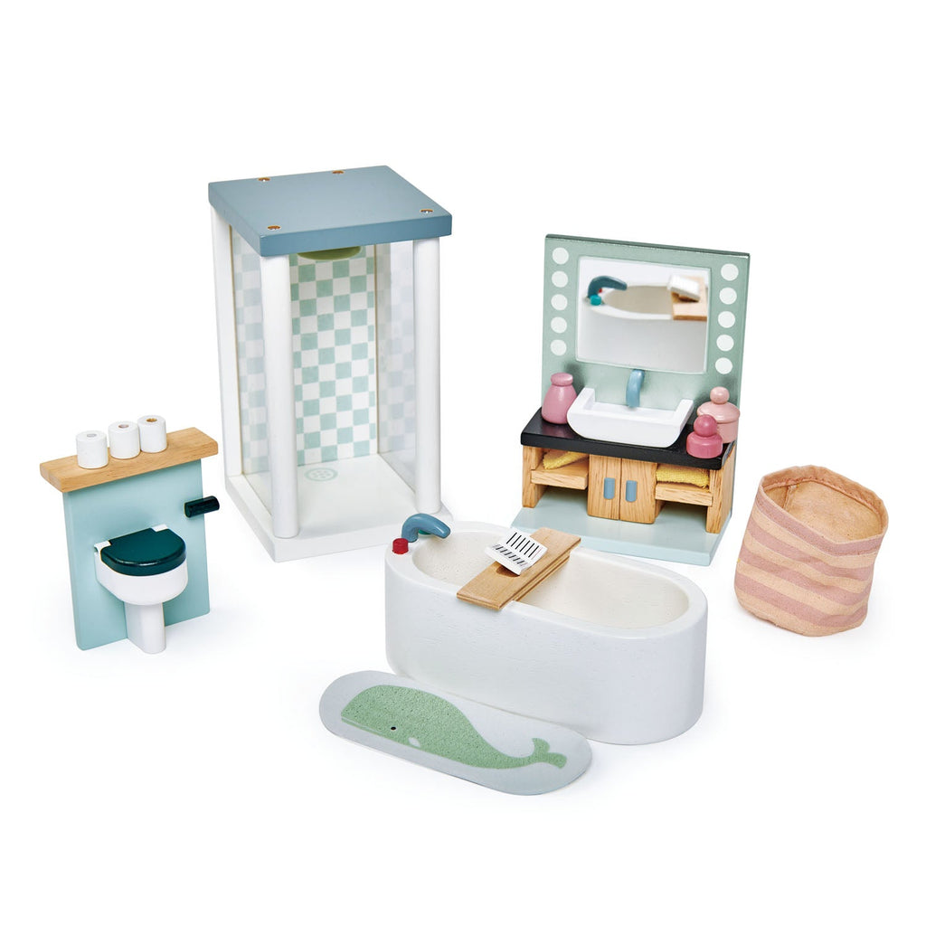 Tender Leaf Dovetail Dolls House Bundle – House, Doll Family & 5 Room Sets
