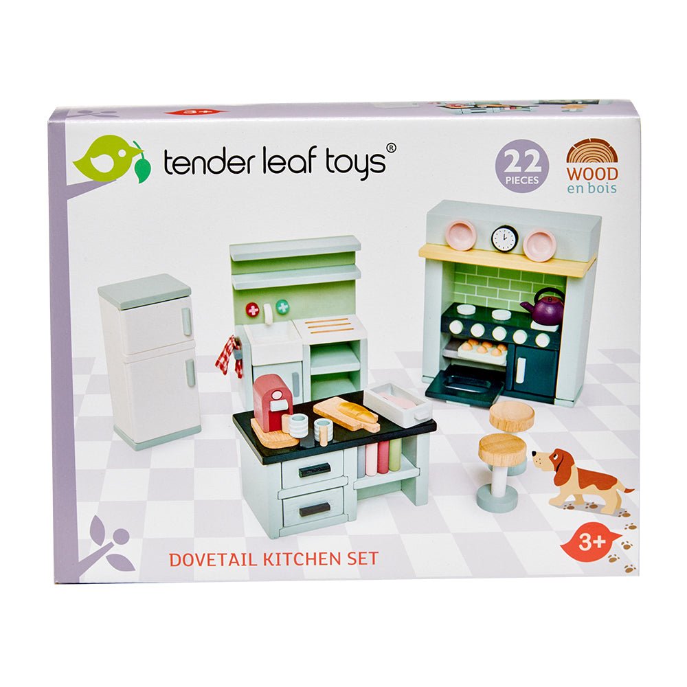Buy Tender Leaf Dolls House Kitchen Furniture Set | Wooden dolls house furniture for kids by Learning Bugs UK
