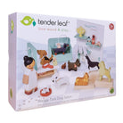 Buy Waggy Tails Dog Salon | Wooden dolls house pet set for kids by Learning Bugs UK