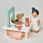 Buy Waggy Tails Dog Salon | Wooden dolls house pet set for kids by Learning Bugs UK