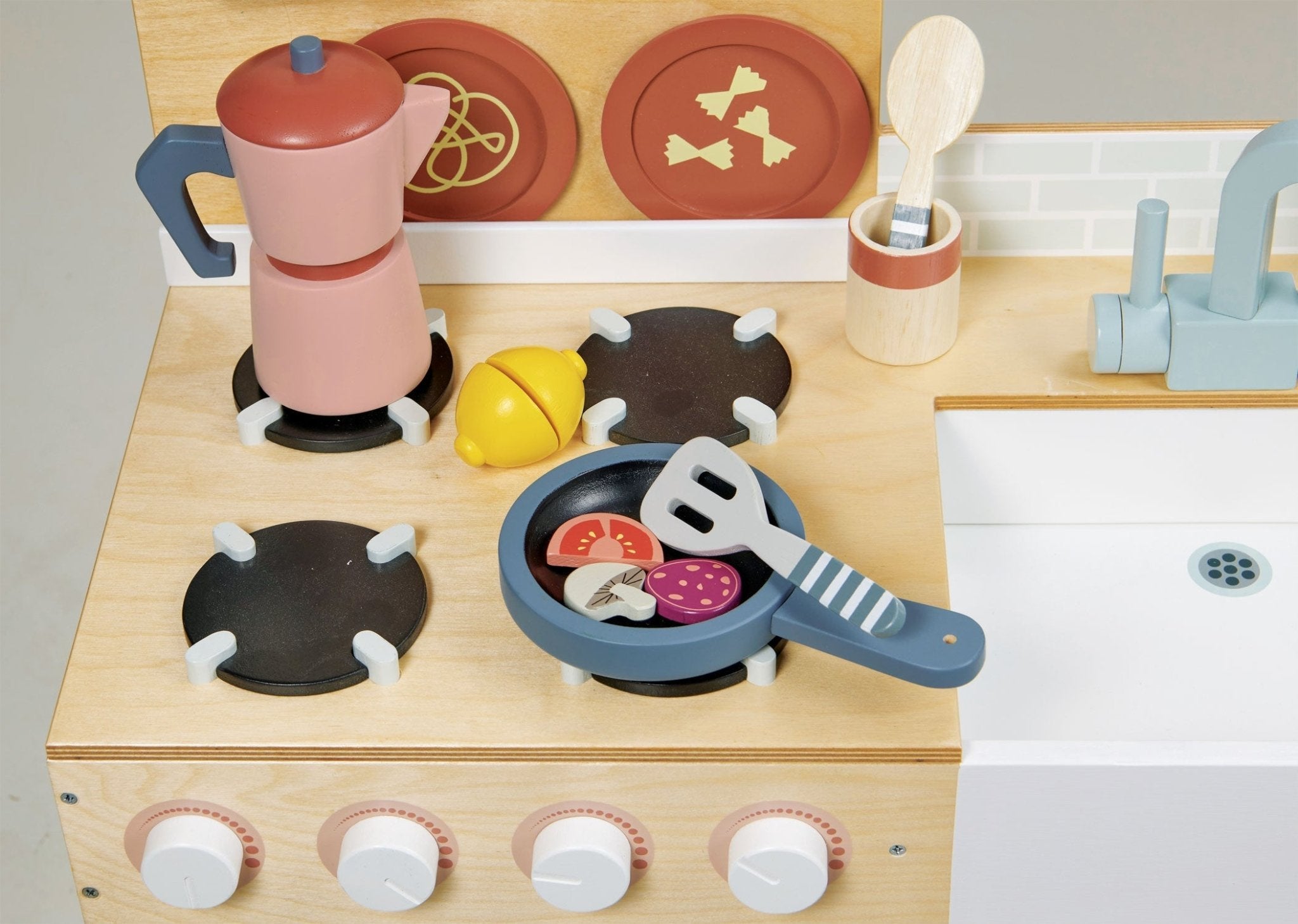 Buy La Fiamma Grand Kitchen | Wooden toy kitchen for kids by Learning Bugs UK