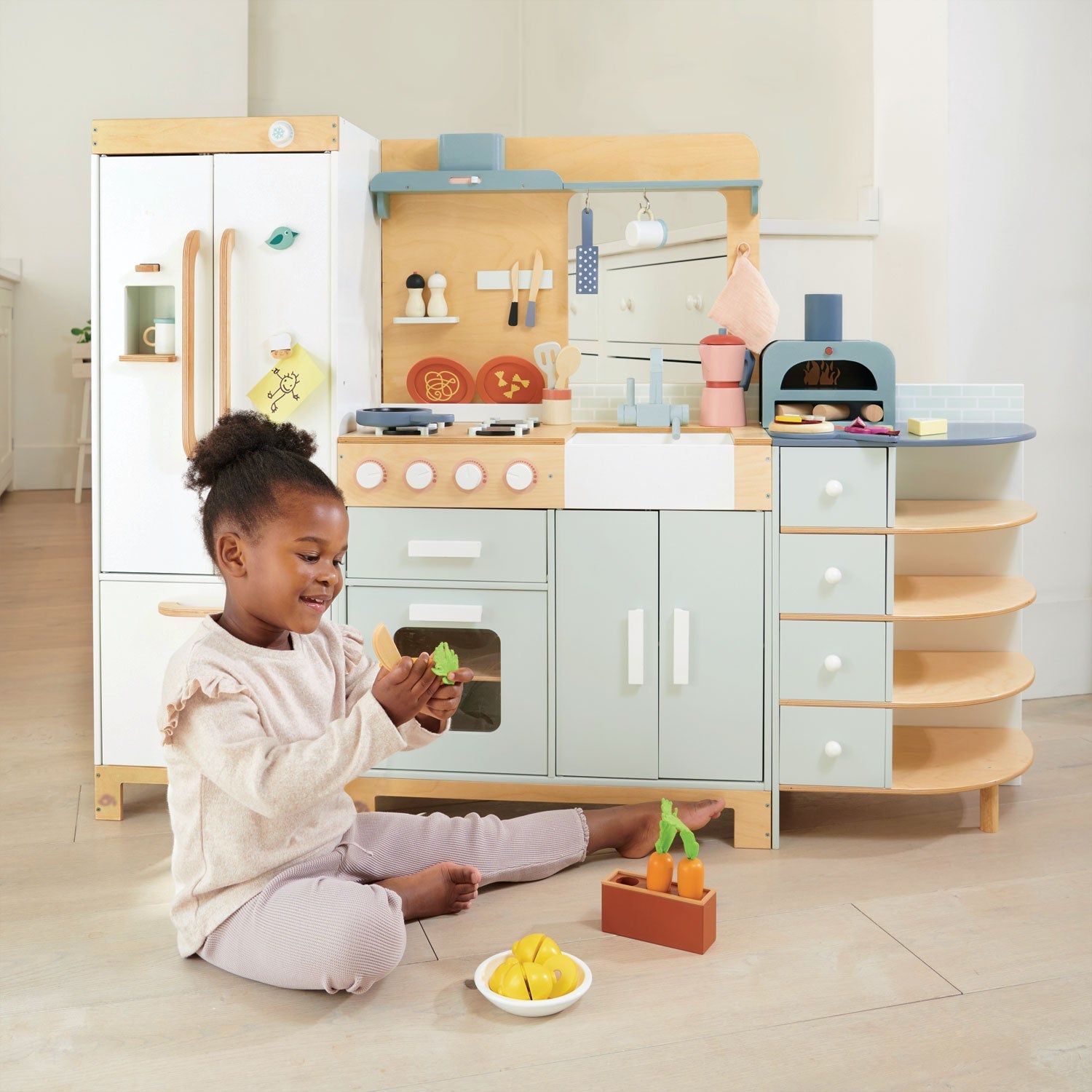 Buy La Fiamma Grand Kitchen | Wooden toy kitchen for kids by Learning Bugs UK