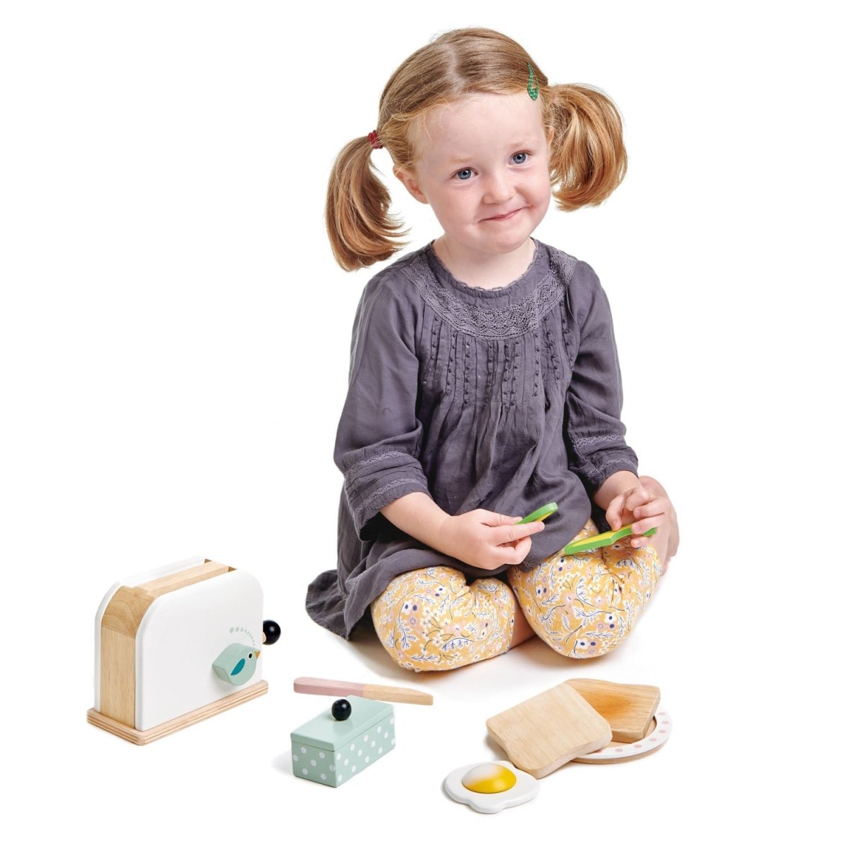 Breakfast Bundle (Toaster Set, Fruity Blender Set) – Wooden toy blender and toaster for children, available at Learning Bugs UK