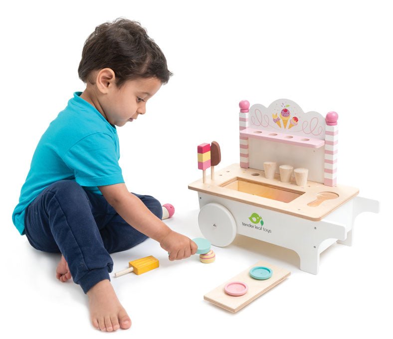 Buy Ice Cream Cart | Wooden toy food for kids by Learning Bugs UK