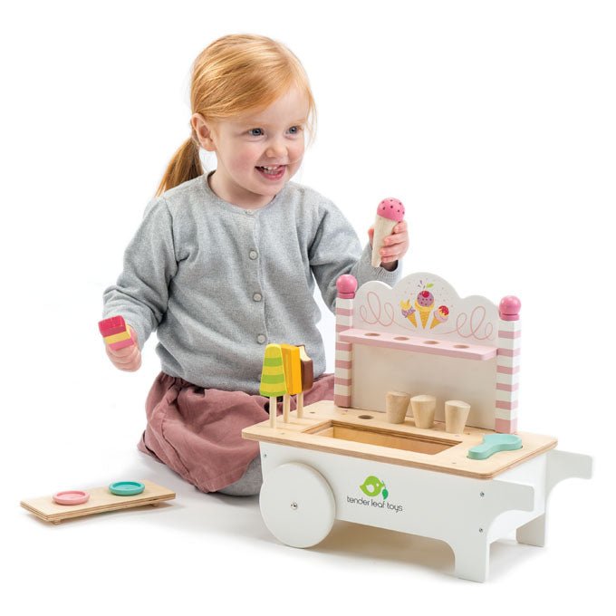 Buy Ice Cream Cart | Wooden toy food for kids by Learning Bugs UK