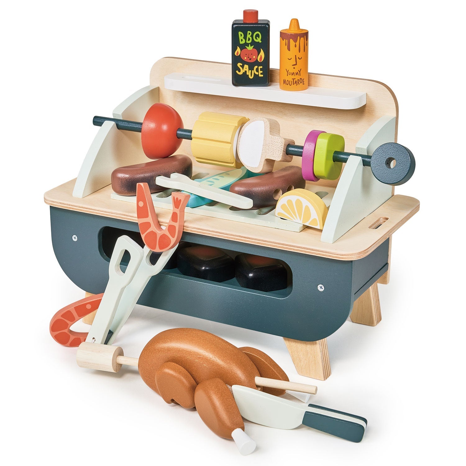 Buy Barbeque Play Set | Wooden barbeque for kids by Learning Bugs UK
