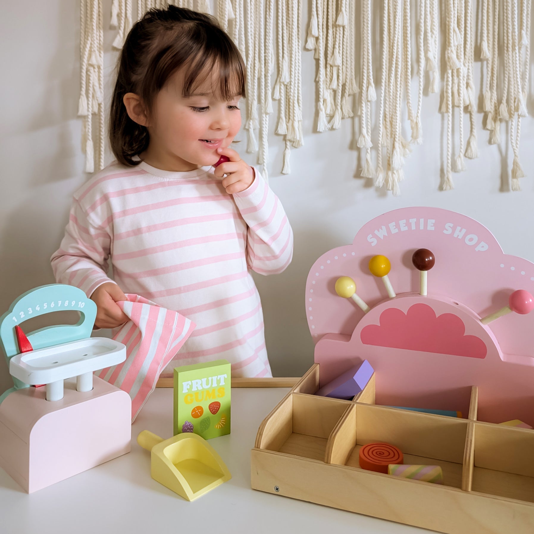 Buy Sweetie Pic'n'Mix Shop | Wooden market stall for kids by Learning Bugs UK