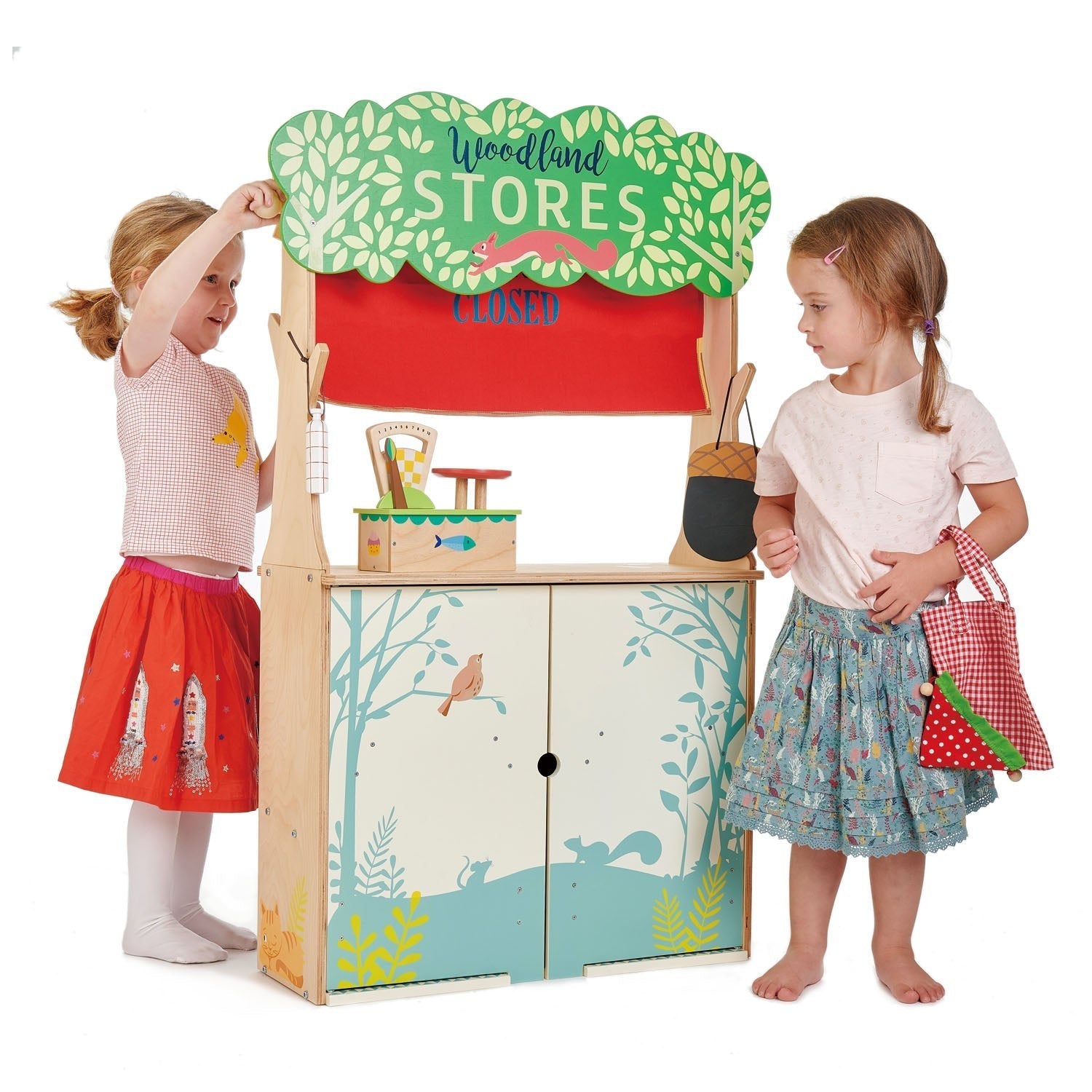 Buy Woodland Stores and Theatre | Wooden shop stall for kids by Learning Bugs UK