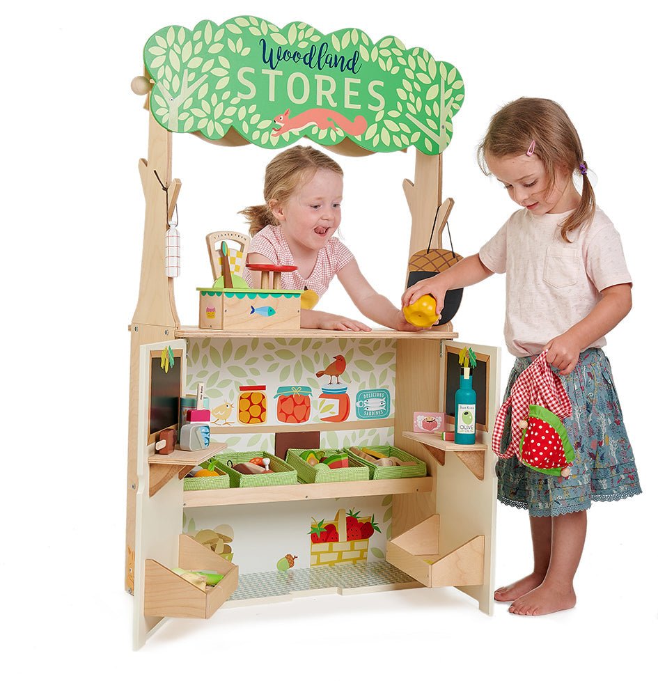 Buy Woodland Stores and Theatre | Wooden shop stall for kids by Learning Bugs UK