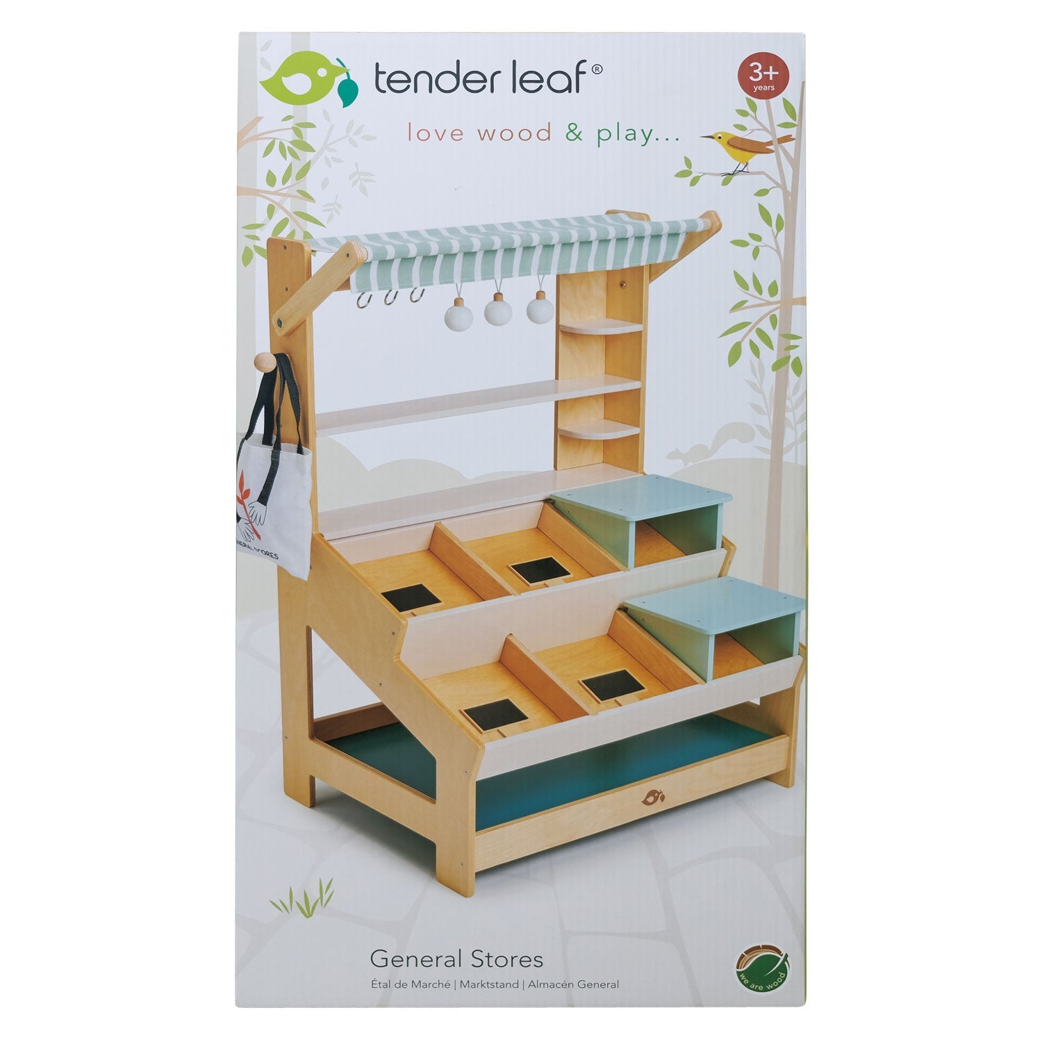 Buy General Stores | Wooden market stall for kids by Learning Bugs UK