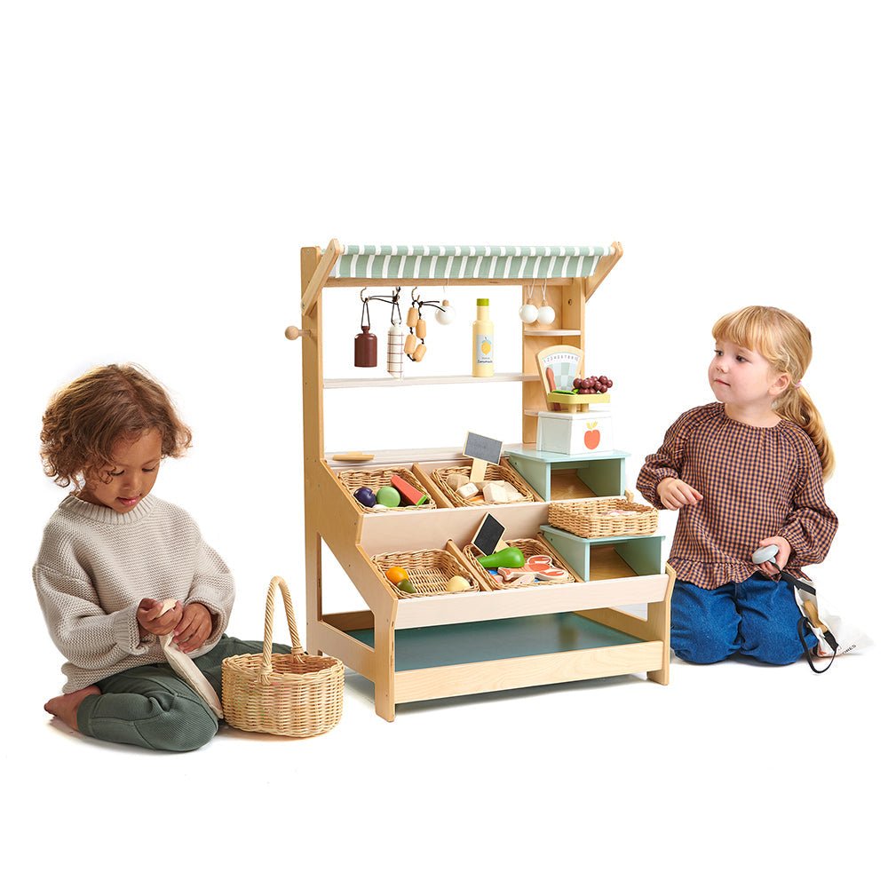 Buy General Stores | Wooden market stall for kids by Learning Bugs UK
