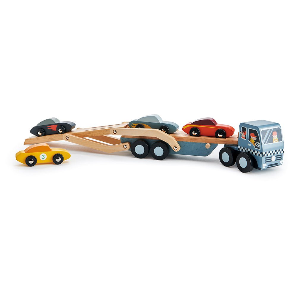 Car Transporter – Wooden lorry for children, available at Learning Bugs UK