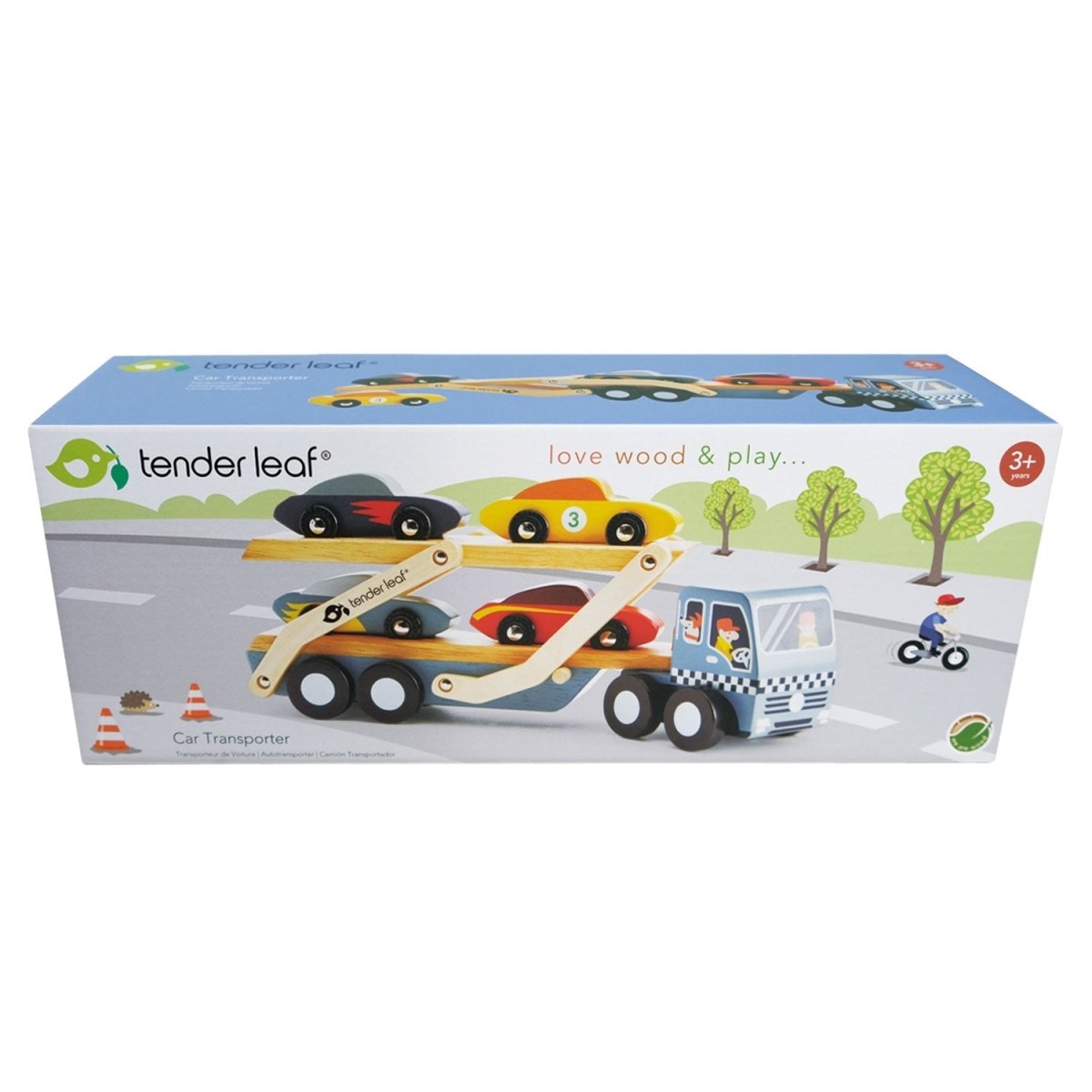 Car Transporter – Wooden lorry for children, available at Learning Bugs UK