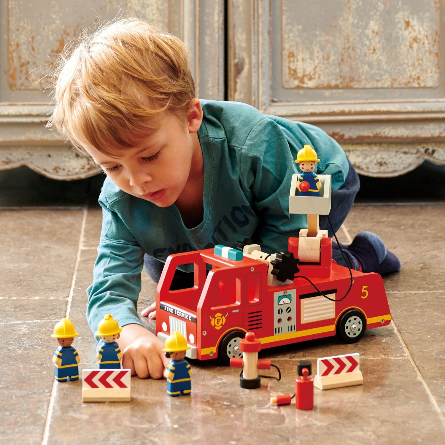 Buy Fire Engine | Wooden fire engine for kids by Learning Bugs UK