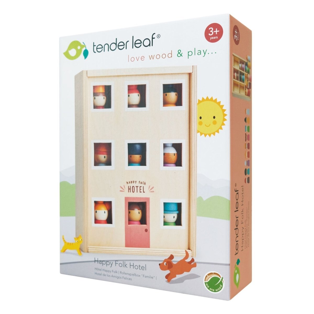 Tender Leaf - Happy Folk Hotel – Wooden open ended play set for children, available at Learning Bugs UK