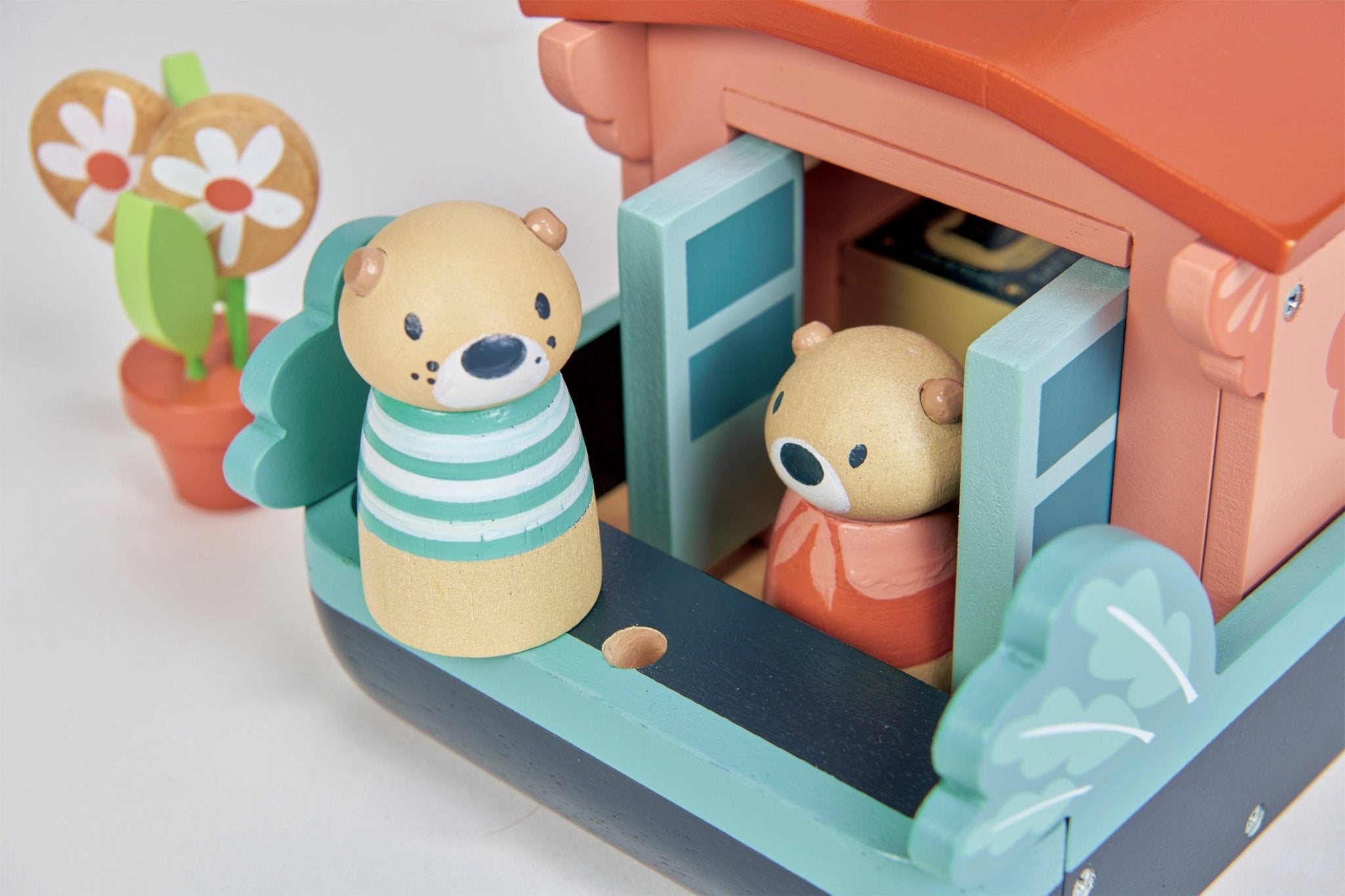 Buy Tender Leaf Little Otter Canal Boat | small world boat playset for kids by Learning Bugs UK
