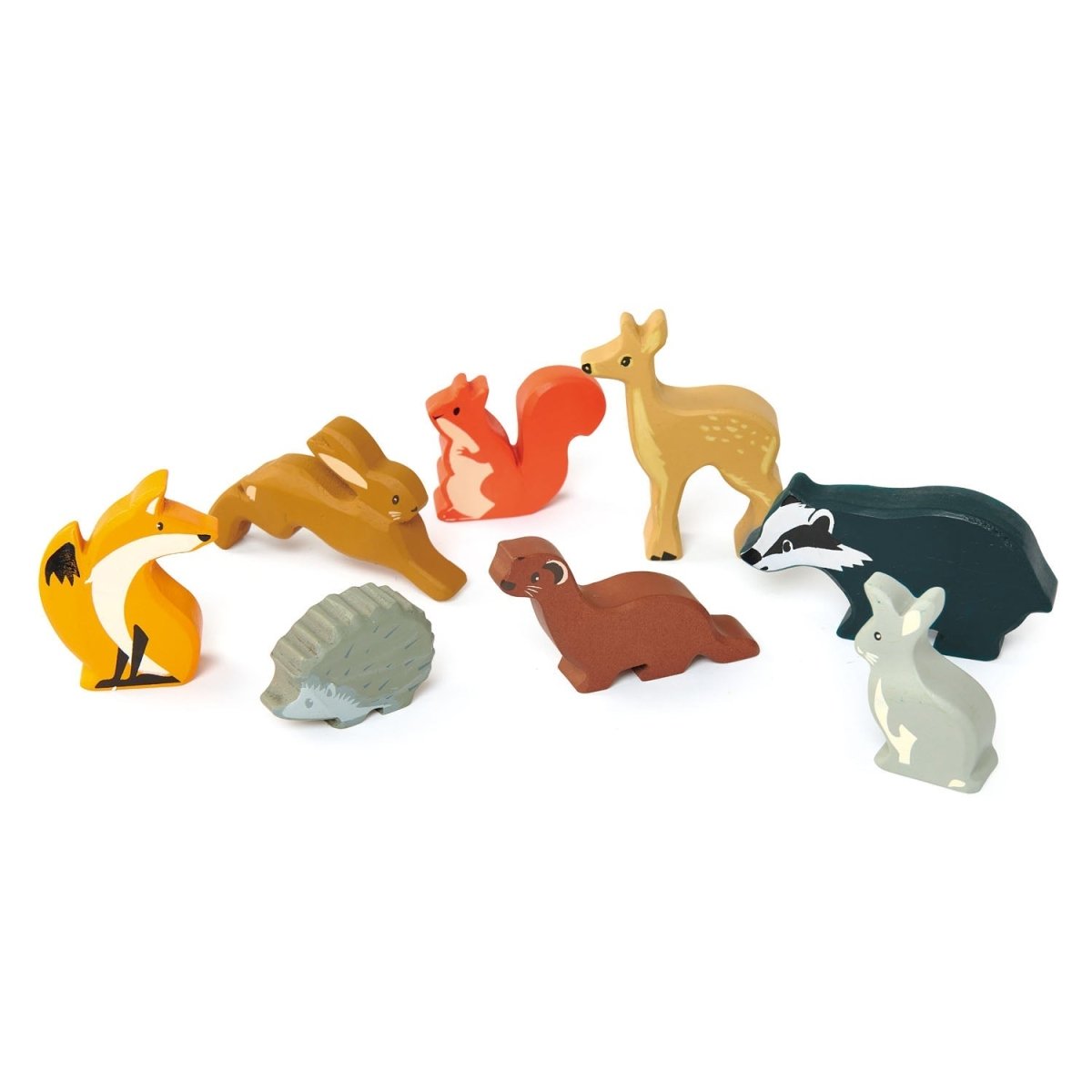 8 Woodland Animals Shelf Set – Wooden animals shelf for children, available at Learning Bugs UK