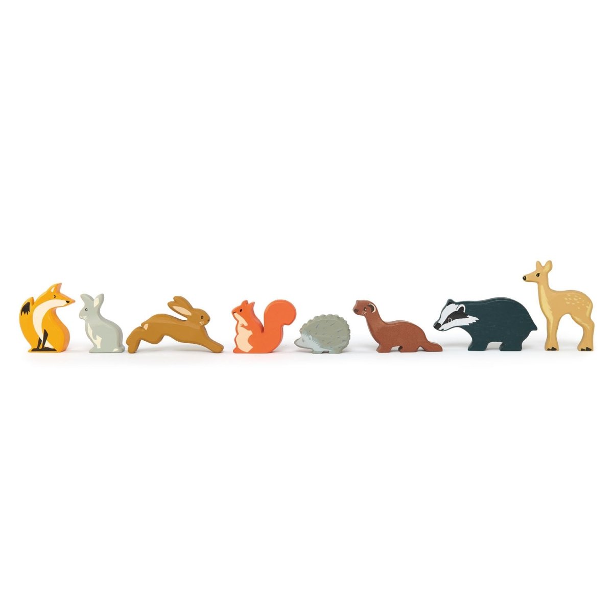 8 Woodland Animals Shelf Set – Wooden animals shelf for children, available at Learning Bugs UK